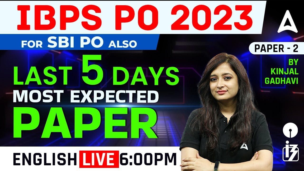 IBPS PO 2023 | IBPS PO/SBI PO English Most Expected Paper | English By Kinjal Gadhavi #2