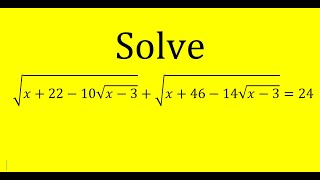 Nested Radical Equation simplified by a substitution. No denesting or complicated squaring required