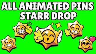 Starr Drop Pins (Animated) | Brawl Stars | Green Screen