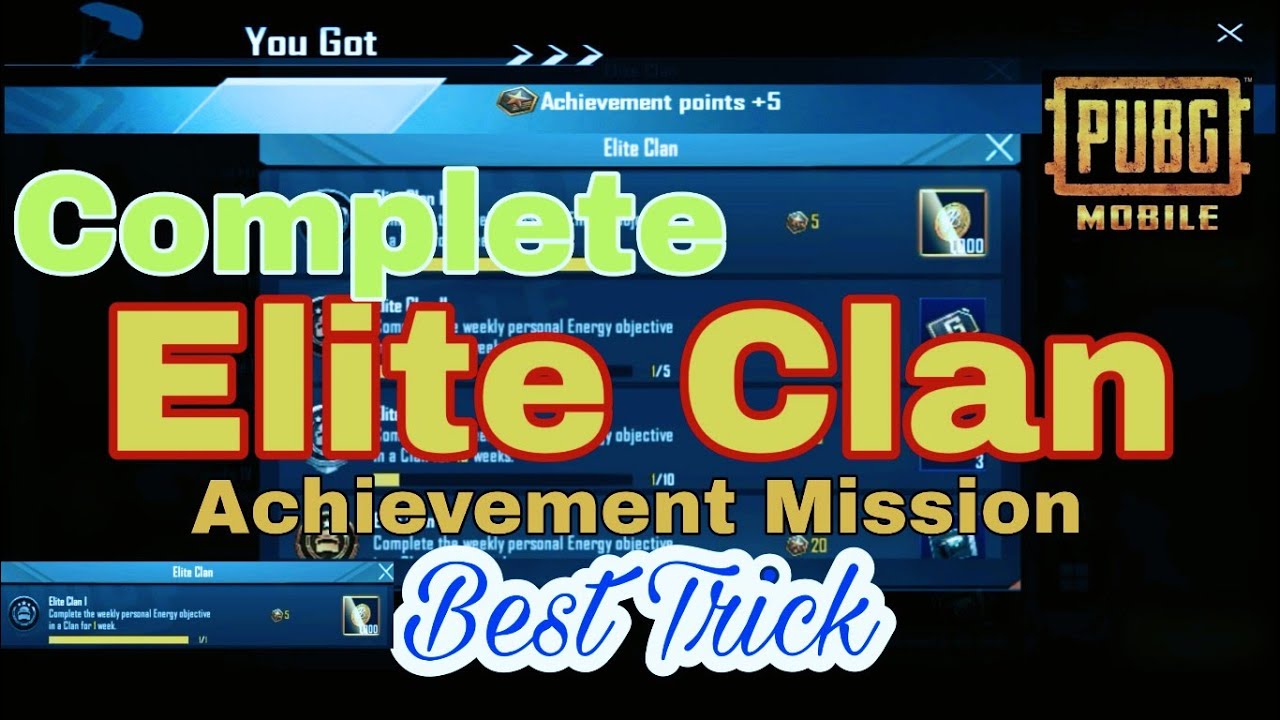 Elite Clan Achievement in PUBG Mobile | How To Complete Elite Clan 1 Pubg