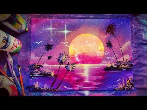 Pink Purple Sunset - SPRAY PAINT ART by Skech 