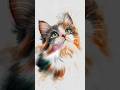 Digital watercolor art | cute cat 🦊 #art #digitalpainting #shorts #digitalart #watercolorart #cat