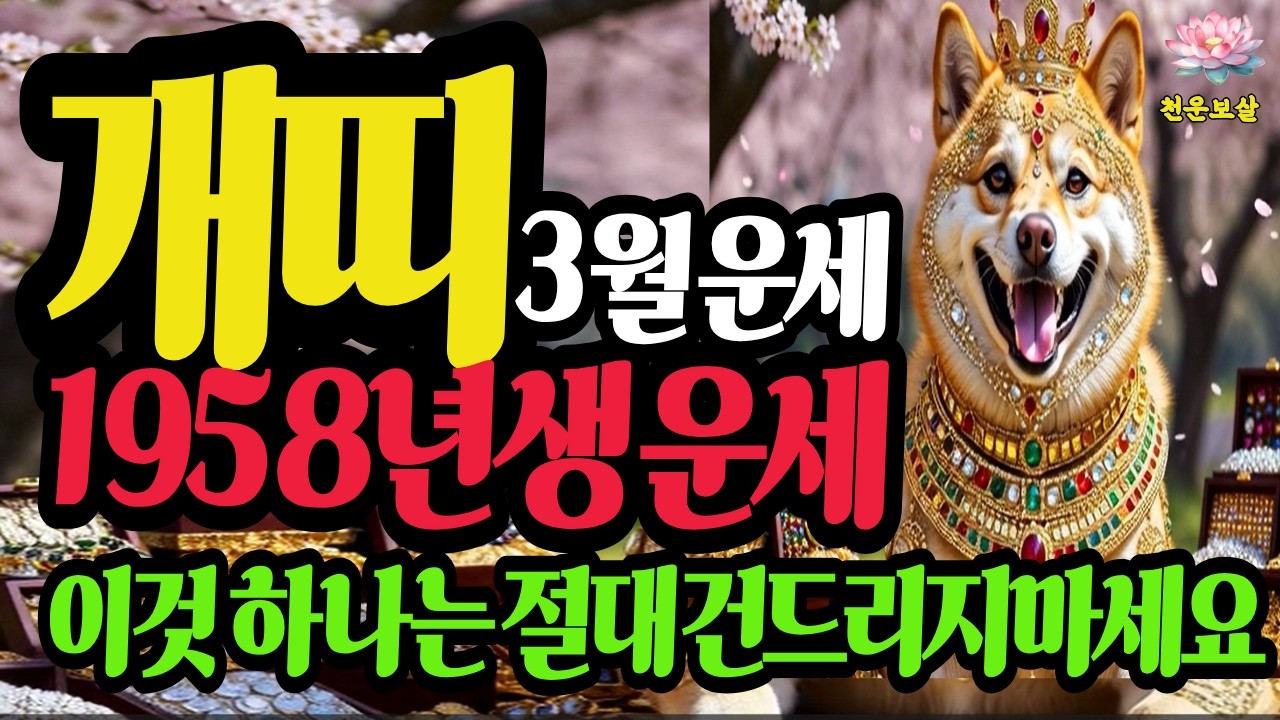 개띠, 1958년생, 2026년3월운세, 승기,문서,귀인,횡재운 폭발, 이것 하나만 조심하면 탄탄 대로 #재물운 #유튜브 #결혼운 #금전운 #사주 #사주팔자 #2026년개띠운세