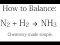 How to Balance: N2   H2 = NH3 (Synthesis of Ammonia)