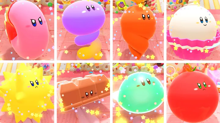 Kirby's Dream Buffet - All Copy Food Abilities & All Kirby Sizes