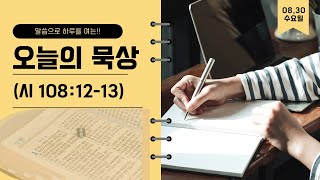 오늘의 묵상 (8월 30일, 수) 오직 하나님만을 의지하며 살아가라  (시 108:12-13)