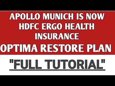Apollo Munich Is Now Hdfc Ergo Health || Optima Restore Full Plan