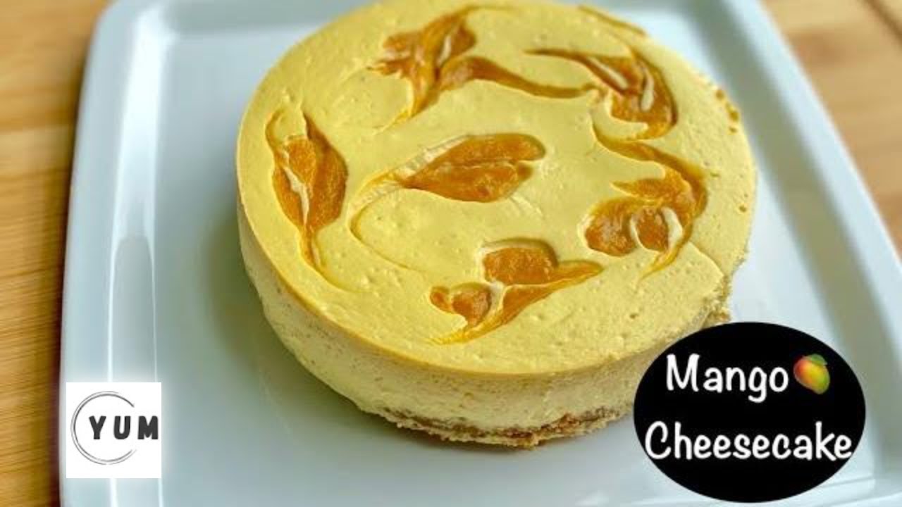 Healthy Mango Cheesecake Recipe using yogurt and honey no butter no