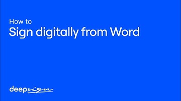 Sign digitally from Microsoft Word | How to DeepSign