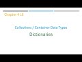Python Dictionaries | Chapter 4 L7