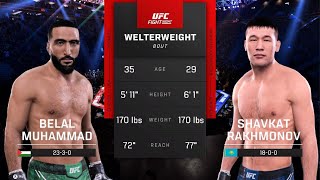 БЕЛАЛ МУХАММАД VS ШАВКАТ РАХМОНОВ UFC 5 CPU VS CPU