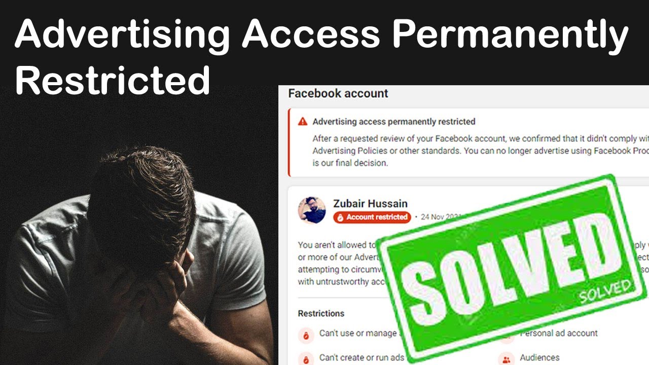 Facebook Advertising Access Permanently Restricted Solution | Digital Learning With Zubair