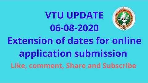 VTU UPDATE || Extension of dates for online application submission
