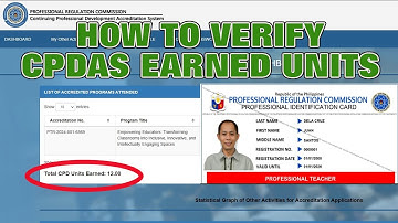 How to verify CPDAS earned units