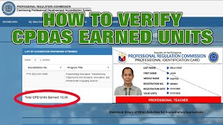 How to verify CPDAS earned units