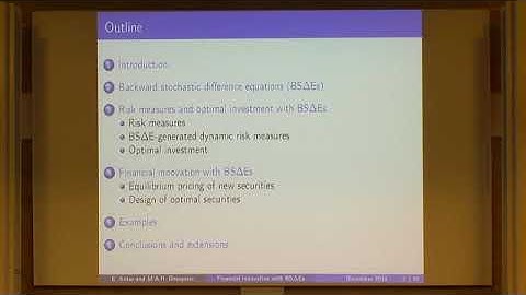 Prof. Michael Dempster | Financial Innovation and Backward Stochastic Difference Equations