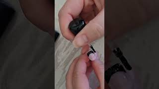 "Short nails" Glitter black french tips