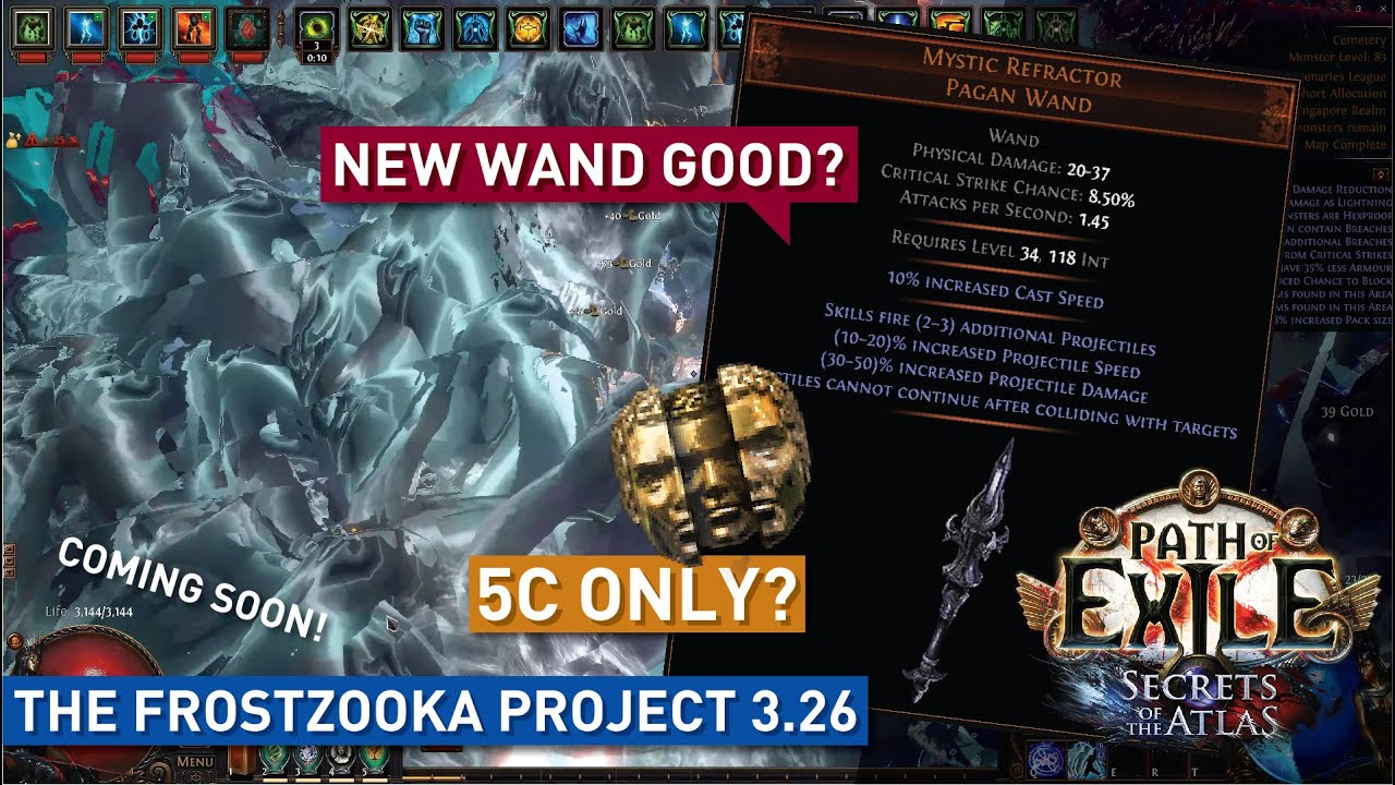 NEW Unique Wand is disgusting for my【FROSTZOOKA Golementalist】! GigaAOE DPS! | Day 3 Progress 3.26