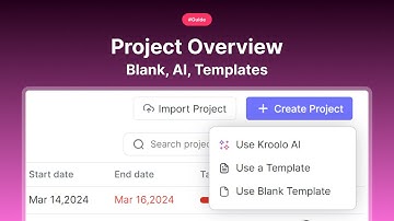 Create a Project (Kroolo AI, Templates, Blank Template)