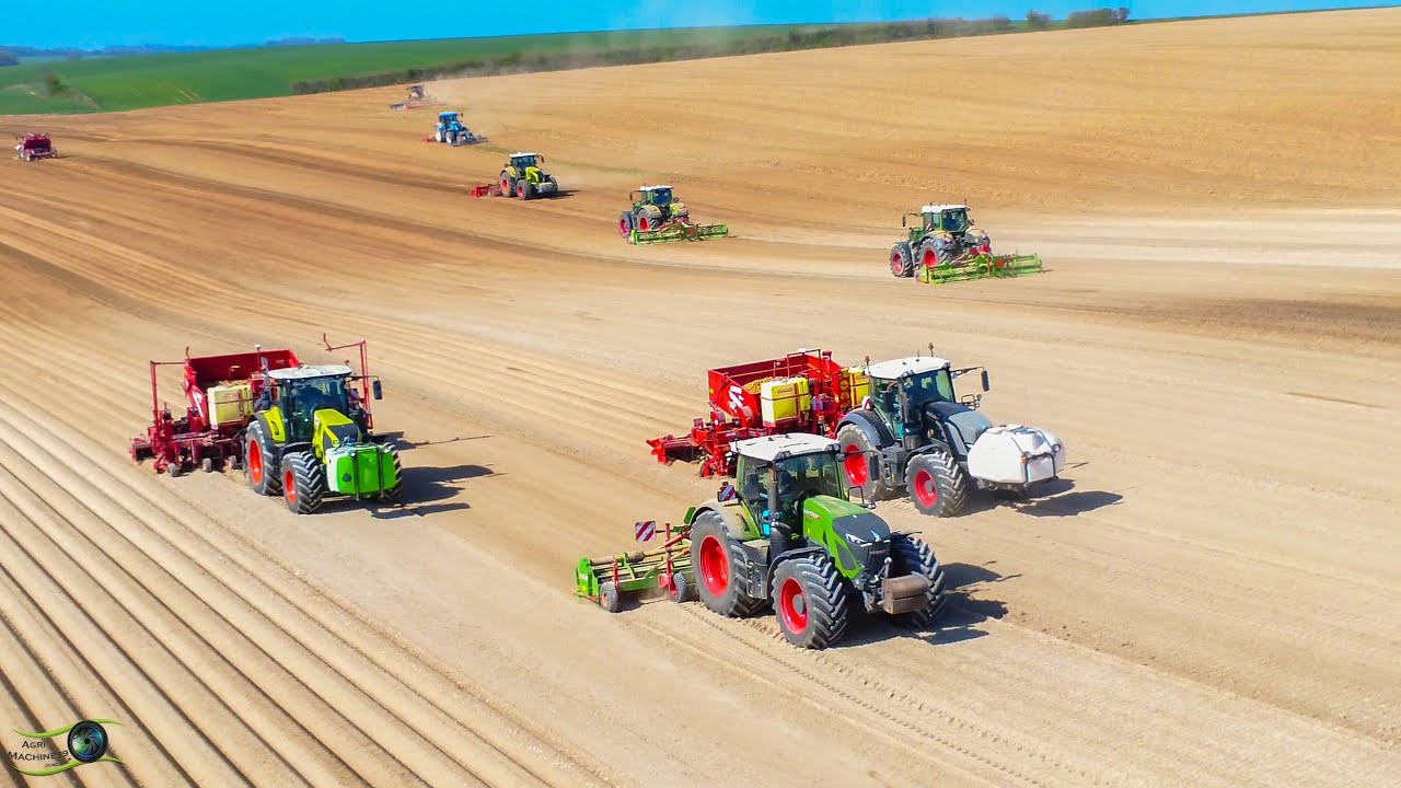 Plantation de pommes de terre 🥔 🥔 9 tracteurs 35 hectares 😱