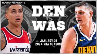 Denver Nuggets vs Washington Wizards Full Game Highlights | Jan 21 | 2024 NBA Season