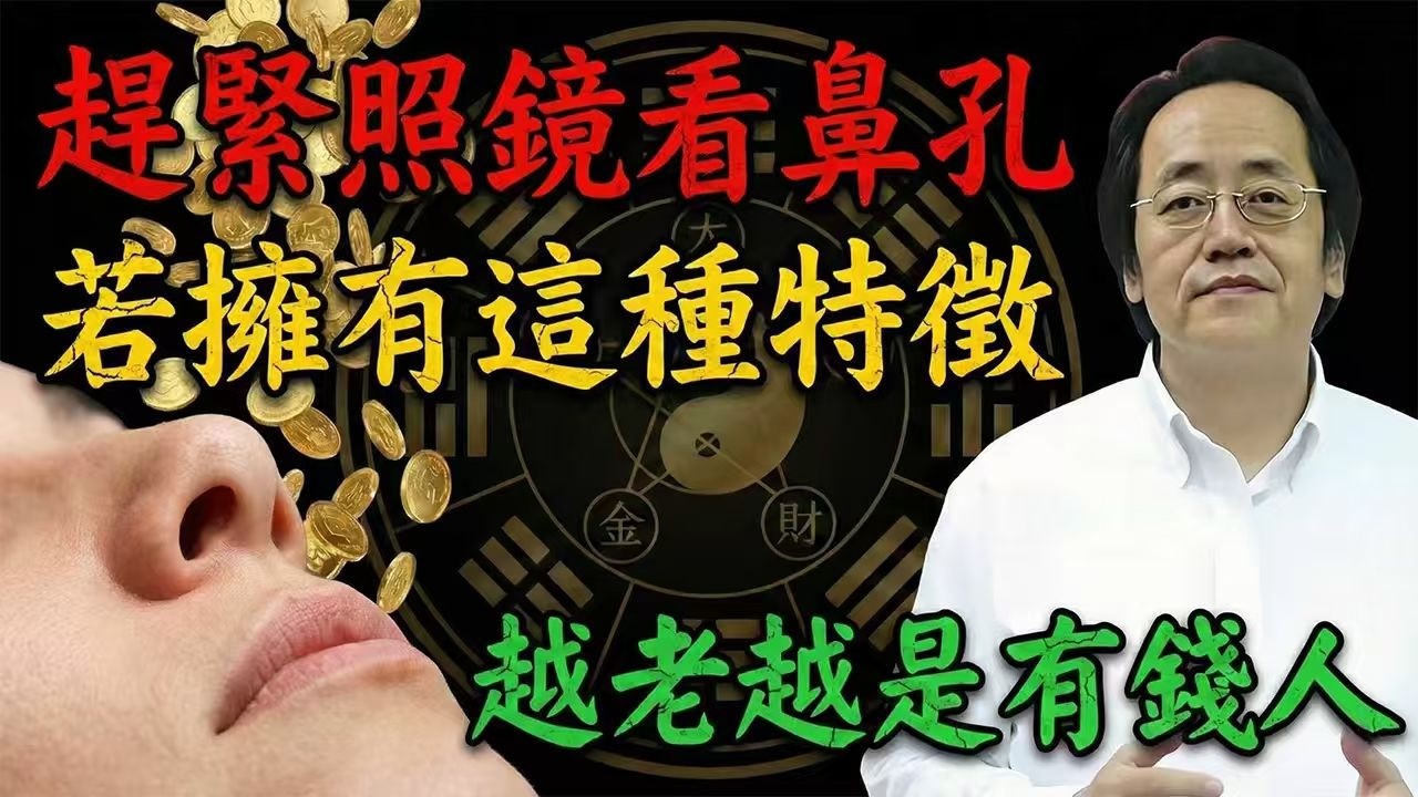 倪海廈：財運旺不旺，全看鼻孔這兩扇“門”！擁有這種鼻孔的人，錢財只進不出，越老越有錢！#倪海廈 #倪海厦 #面相 #鼻孔 #漏財 #聚財 #財庫 #改運 #懸膽鼻 #朝天鼻 #脾胃養生 #中央土