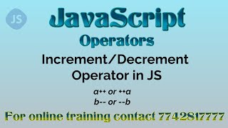 increment decrement operators in javascript in hindi
