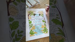 Waterfall Coloring Session | Cozy Quote Mindfulness Session | Coloring Page
