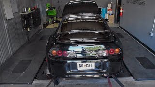 Stock Toyota Supra with HKS exhaust on the dyno
