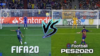 FIFA 20 vs PES 2020 GAMEPLAY COMPARISON (Graphics, Penalties, Free Kicks, Faces)