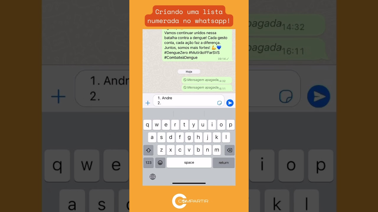 Lista numerada no WhatsApp! 