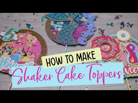 Shaker cake topper templates bundle comes with 8 shapes.