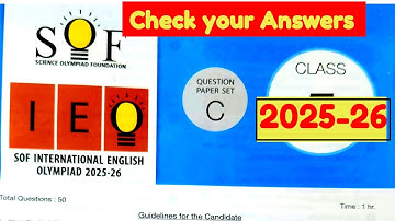SOF IEO 2025-2026 SET C Question Paper with Answer Key |SOF English Olympiad Questions#ieo2025 #sof