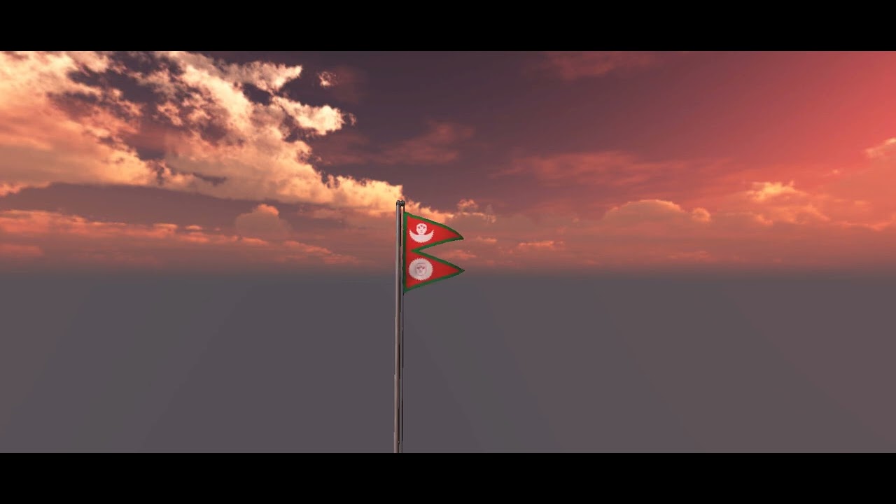 Republican of Nepal waving flag animation