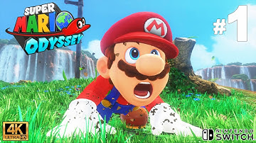Super Mario Odyssey - Gameplay Walkthrough Part 1 - Cap and Cascade Kingdom! (Nintendo Switch) | 4K