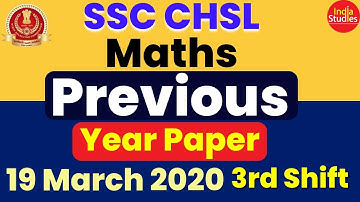 SSC CHSL Previous year paper Solution 19 March 2020 3rd Shift By Mona Ma