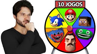 UMA ROLETA ESCOLHEU 10 JOGOS ALEATÓRIOS PARA EU JOGAR!