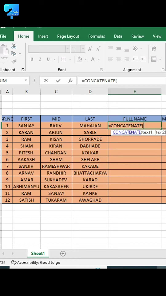 2 Excel Super Trick Combine First Name & Middle Name & Last Name into
