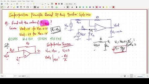 Gate 2021: Op-Amp Based Numerical Using Superposition Principle to Evaluate Ratio  of Resistances