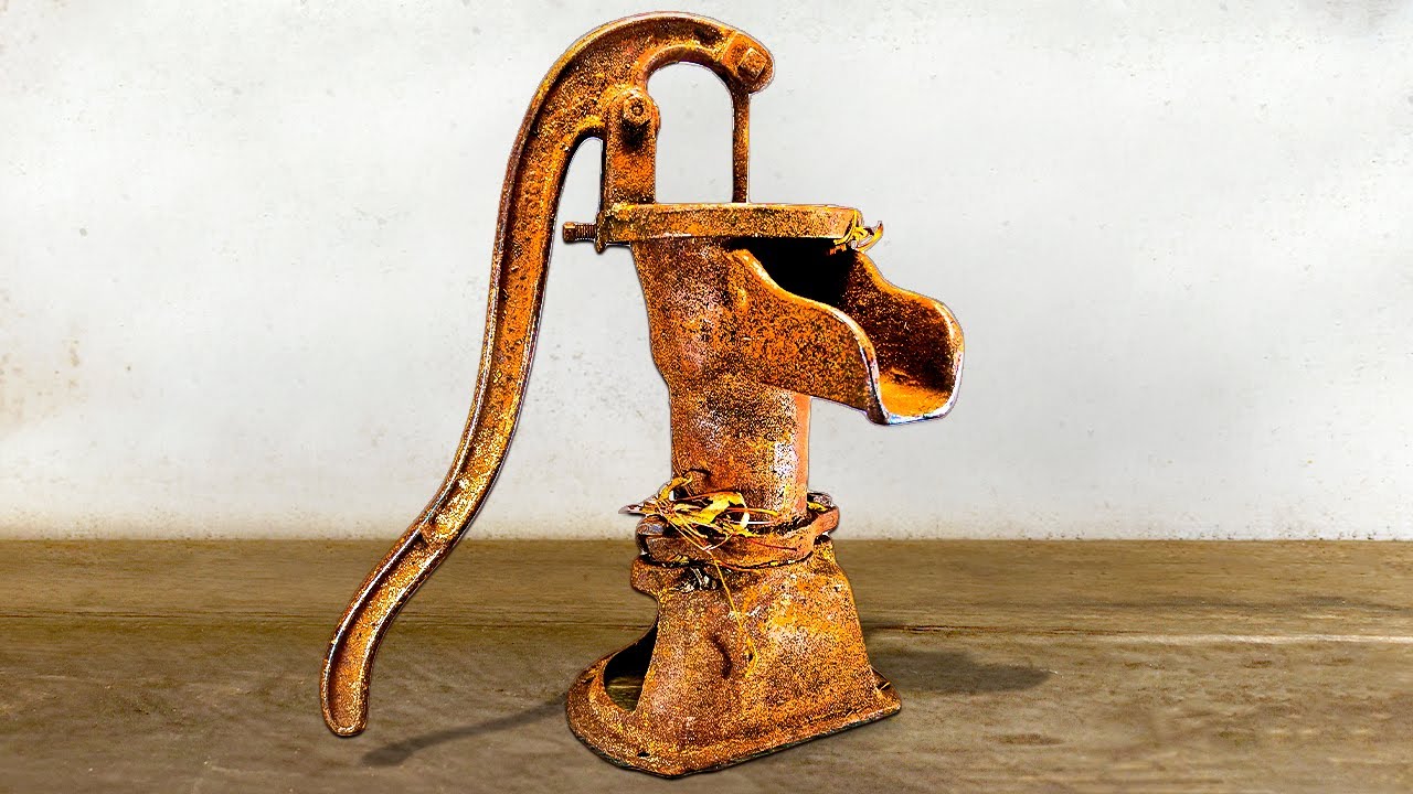 Rusted Hand Pitcher Pump- Awesome Restoration