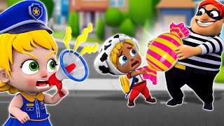 Little Police Chases Thief  👮✨🧛 | Baby Police Song | and More Nursery Rhymes & Kids Song