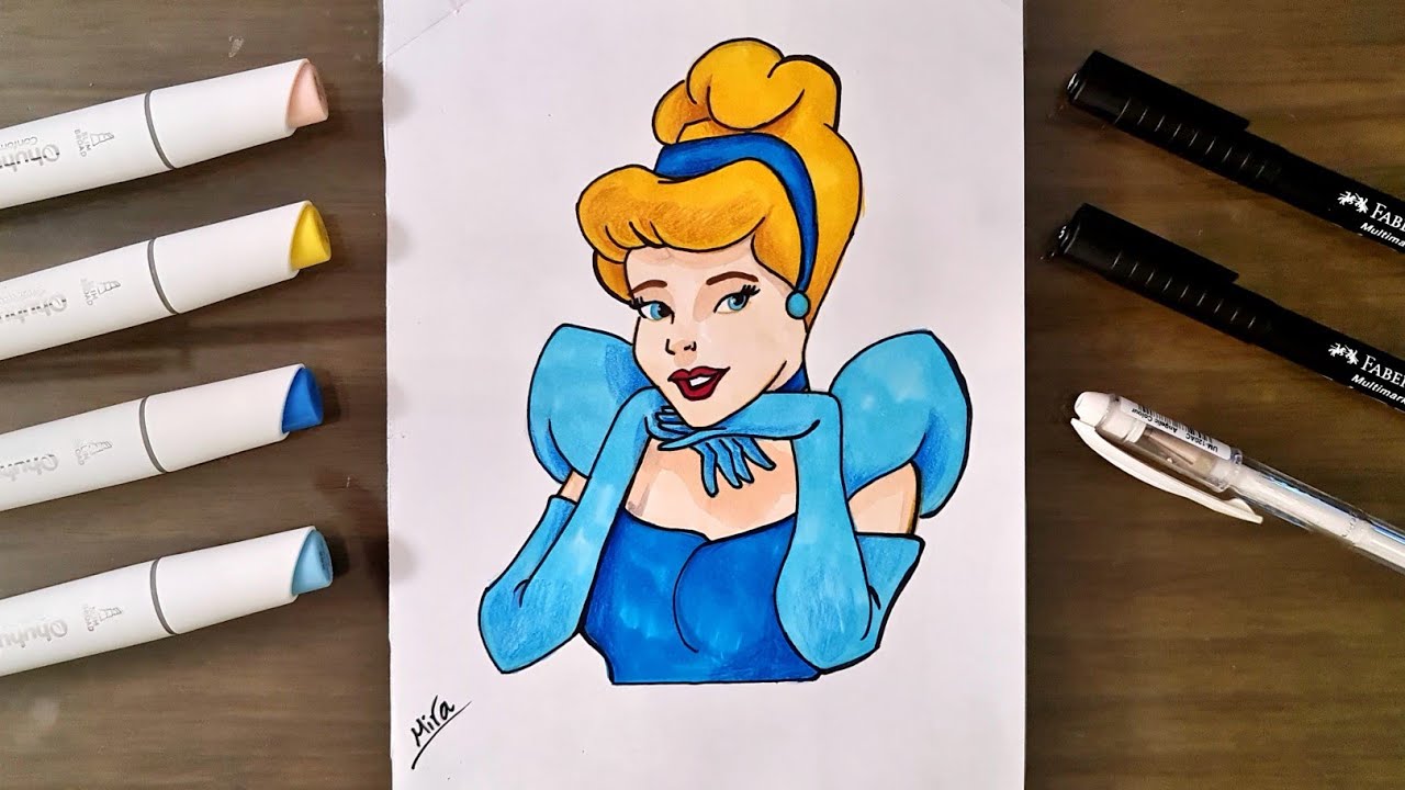 Drawing Princess Cinderella | Disney Princess Drawing | Cinderella Drawing