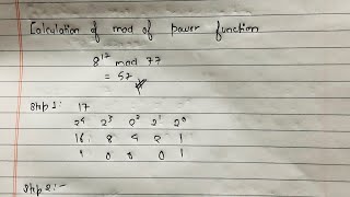 Calculation of mod of power function