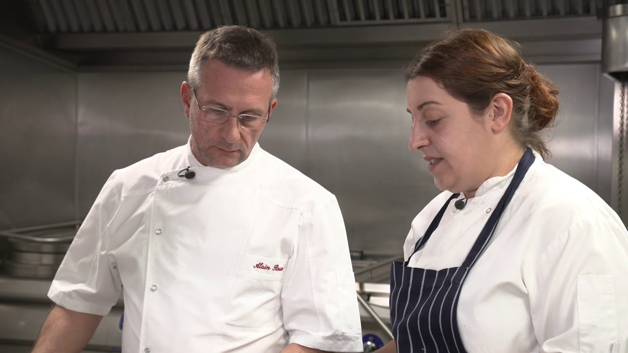 Alain Roux with Waterside Inn Pastry Chef, Francesca Tanti