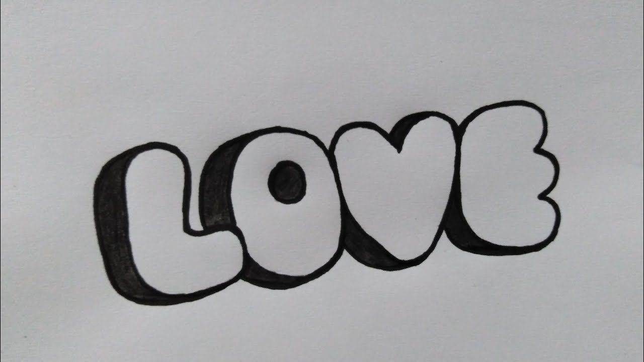 สอนวาดตัวอักษร​ LOVE​ น่ารัก​ ๆ​ ง่าย​ ๆ​ วัน​วาเลนไทน์​/Draw​ing​ Love​ bubble Easy​ for​ Valentine