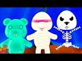 Halloween Five Little Monsters Fun Song &amp; Cartoon Videos for Kids