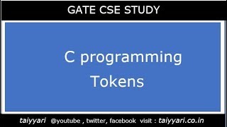 C programming tokens #taiyyari