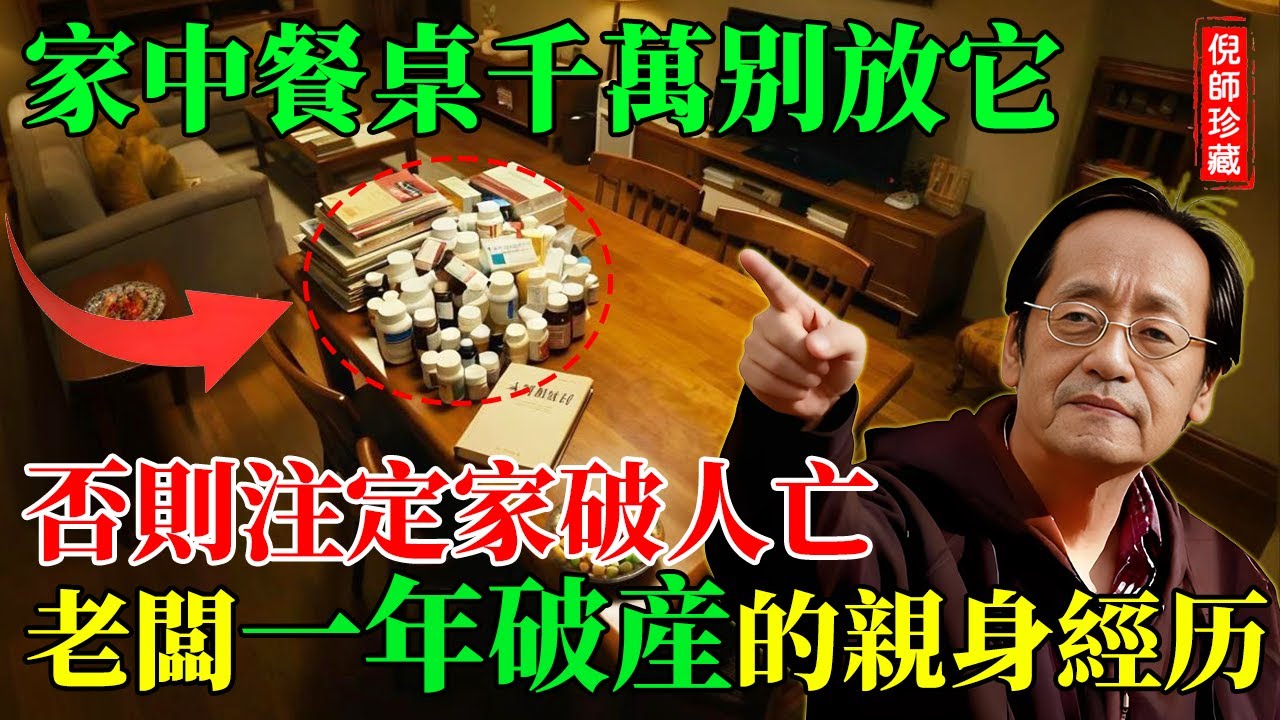 倪海廈：太嚇人了！餐桌上千萬不要放「它」！否則註定家破人亡！老闆一年賠光千萬家產的親身經歷！#餐桌風水 #風水禁忌 #尖角煞 #倪海廈 #健康風水 #運勢