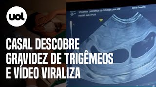 Vídeo mostra casal descobrindo que vai ter trigêmeos e momento emocionante viraliza