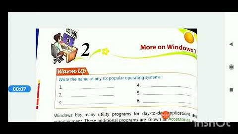 Class 5th ll Computer ll chapter 2 ll More on windows 7  ll Part 1